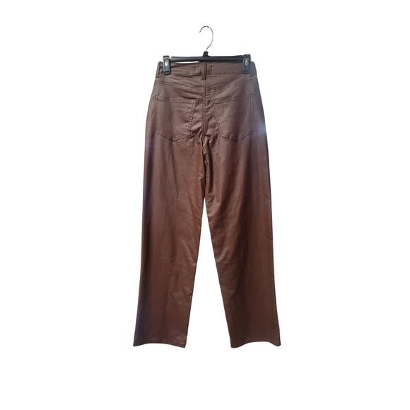 Almost Famous Crave Fame Juniors' 90s Faux-Leather Wide-Leg Jeans Size 0 - Picture 2 of 3